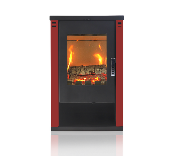 Kaminofen Ofen Holzofen Verso Lheia Rot BImSchVII 7,5kw EEK -A Eco Design