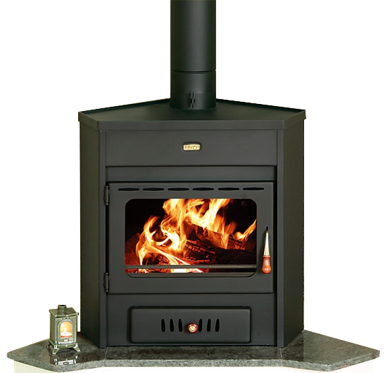 Kaminofen Eckmodell Holz Verbrennung Prity AMB  BImSchV2 12,1kw.
